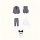 thumbnail image 4 of Conjunto de manga larga con cuello vuelto para niños, color liso, manga larga, informal, con pantalones y collar, chaqueta deportiva informal ajustada de manga larga para niños., 4 of 9