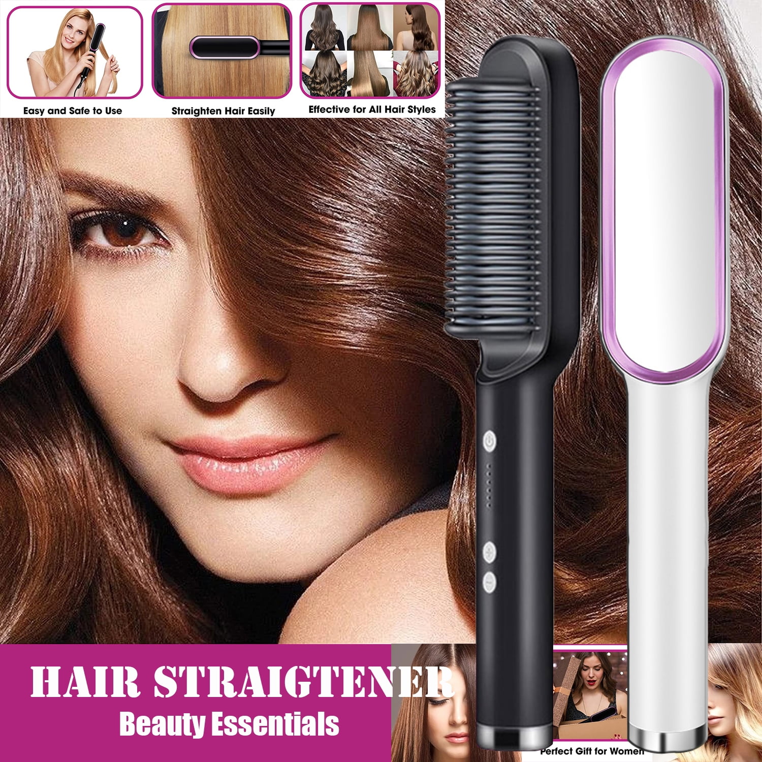CFX Electric Hair Straightener, Hot Brush for Professional Hair Styling