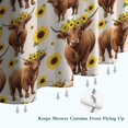 thumbnail image 6 of Beige Highland Cow Sunflower Pattern Shower Curtain 72"x72" ,Bathroom Decorative Shower Curtains Set with 12 Hooks,Modern Waterproof Washable Shower Curtain, 6 of 6