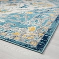thumbnail image 5 of Transitional 8x10 Area Rug (7'11'' x 10'3'') Medallion Aqua, Yellow Living Room Easy to Clean, 5 of 9