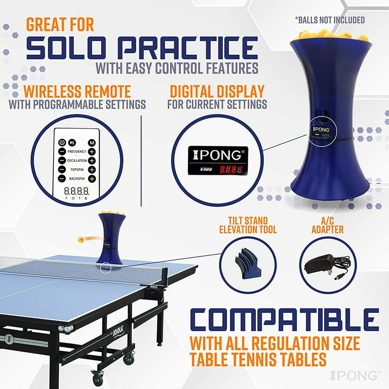 iPong V300 Table Tennis Training Robot with Oscillation and Wireless Remote