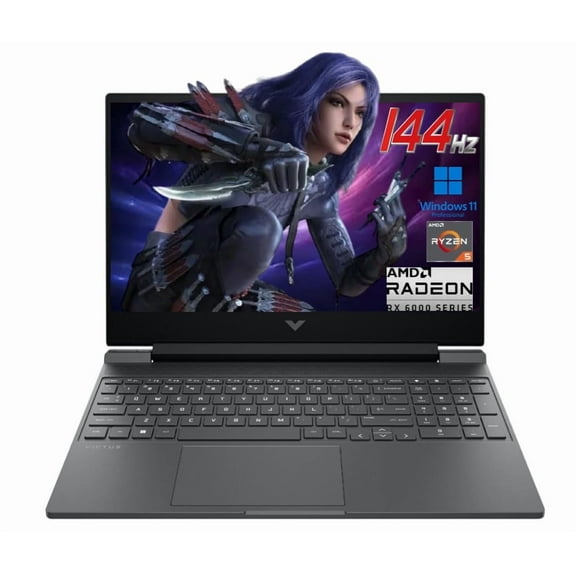 HP Victus 15.6" 144Hz FHD Gaming Laptop,AMD Ryzen 5 7535HS,16GB DDR5 RAM,1TB SSD,AMD Radeon RX 6550M(Beats RTX 2050),Backlit Keyboard,Windows11 Pro, Mica Silver (16GB RAM | 1TB SSD)