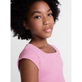 thumbnail image 4 of Weekend Academy Girls Seamless Rib Knit Top with Short Sleeves, Sizes 4-18, 4 of 5
