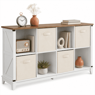 HARU　 コレクションbox 30マス5x6 ２セット　ホワイトオーク TrumanPick 8-Cube Storage Organizer with 4 Storage Bins, Farmhouse