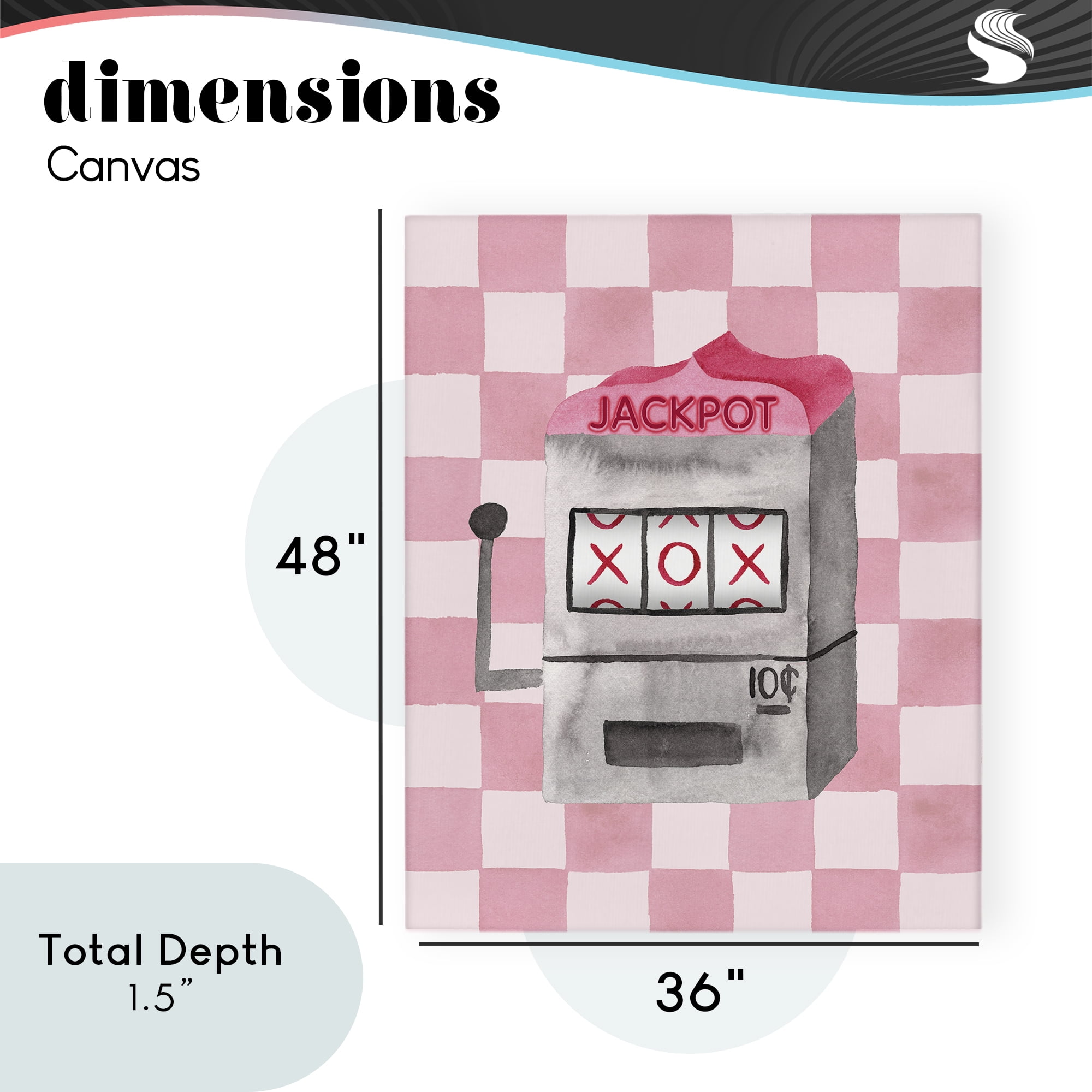 Jackpot Slot Machine Canvas Wall Art, design by Nina Jacobs