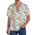thumbnail image 1 of Fotbe Colored Armadillos Camisa Estampada de Manga Corta para Hombre, Casual de Verano, Estilo Playero, Sin Arrugas-3X-Large, 1 of 5