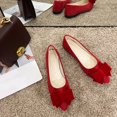 thumbnail image 5 of Women's Chic Bow Flat Pumps Pointed Toe Ballet Flats Office Work Business Casual Dress Shoes Comfy No Heel, 36, 5 of 7