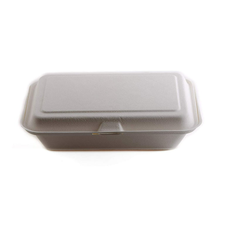 250 Count - Biodegradable 9x9 Take Out Food Containers with Clamshell  Hinged Lid - Eco Friendly Sugarcane Bagasse 100% Compostable, Recyclable,  ToGo