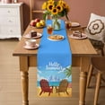 thumbnail image 3 of Table Runner - 108 Inch Long, Summer Beach Seaside Kitchen Dining Table Runner Dresser Scarves, Blue Beige Coastal Ocean Sea Birds Farmhouse Decor for Coffee Tables Wedding Party Banquet, 3 of 8