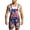 Red, variant on Men's American Flag Firework Short Overalls Loose Fit Adjustable Strap Patriotic Romper
