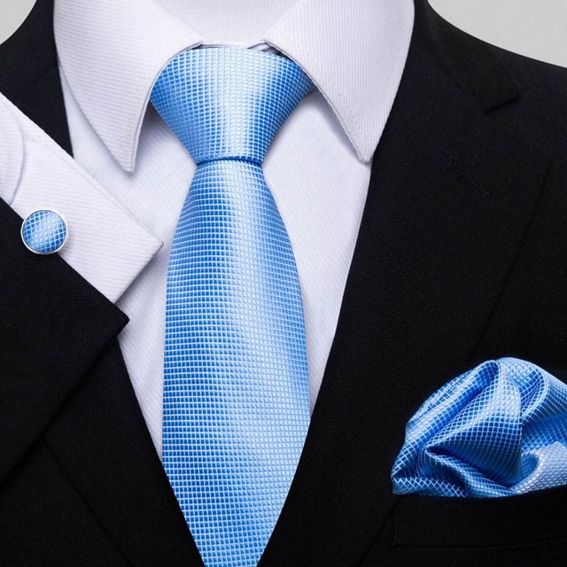 Conjunto de combinación de corbata y gemelos para hombre, estilo formal, de negocios, de noche, a la moda