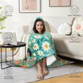 thumbnail image 4 of Flower Black Cat Wearable Blanket Hoodies for Women Men Adults Cat Lovers Soft Cozy Colorful Flowers Black Cats Hooded Blankets for Couch Home Decor Birthday Gifts 50×60 Inch, 4 of 5