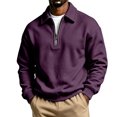 thumbnail image 2 of Daweinan Men's Quarter Zip Pullover Sweatshirt Loose Fit Long Sleeve Relaxed Fit Casual Athletic Top for Daily Wear Outdoor Work Sports, 2 of 5