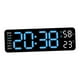 thumbnail image 2 of Reloj de escritorio Reloj de pared LED Brillo ajustable Reloj despertador digital Reloj de pared digital azul claro blanco, 2 of 9