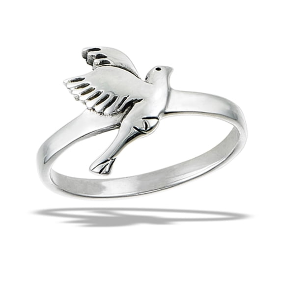 Flying Dove Peace Freedom Love Ring .925 Sterling Silver Band Jewelry Female Male Unisex Size 10