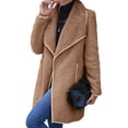 thumbnail image 4 of Douhoow Women Fleece Jacket Turn Down Collar Long Sleeve Cardigan Fall Winter Warm Coat Outwear, 4 of 7