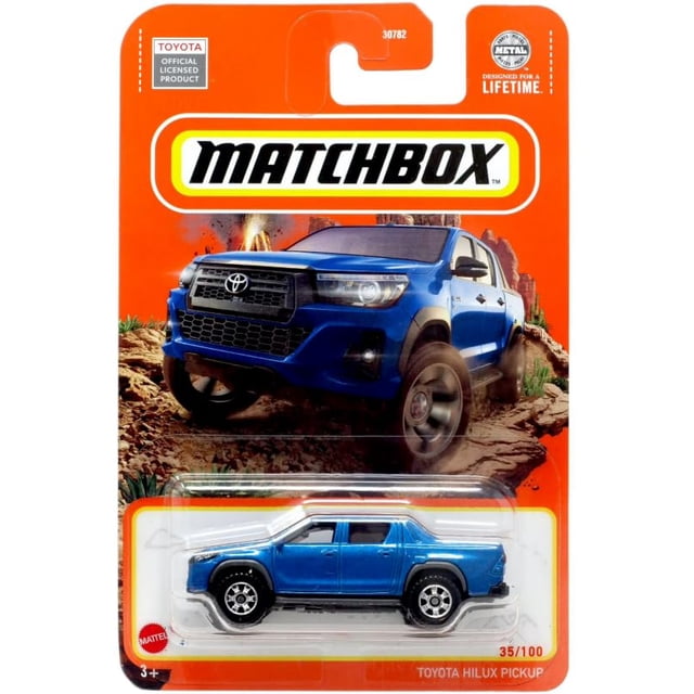 Vehículo de juguete Matchbox Toyota Hilux Pickup, escala 1:64