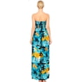 thumbnail image 2 of HAPPY BAY Women's Beach Summer Ruched Tube Top Maxi Evening Dress Strapless Dresses for Women One Size Teal, Palm Tree, 2 of 4