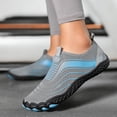 thumbnail image 3 of Rokment Womens Mens Barefoot Slip on Water Shoes Adult Mesh Five Finger Wide Toe Non Slip Rubber Sole Hiking Trekking Swimming Pool River Yoga Exercise Beach Sneakers Quick-Dry Grey Size 9.5, 3 of 5