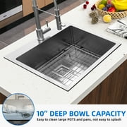 Dextrus 25 Stainless Steel Kitchen Sink Single Bowls Drop-in Sink with Sink Protector Accessories