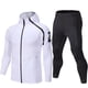 thumbnail image 1 of Conjunto de ropa deportiva para hombres Camiseta de fútbol Ropa de entrenamiento de fútbol Sudaderas con capucha para correr Hombres Chándal de manga larga Sudadera deportiva Conjunto blanco 3XL, 1 of 5