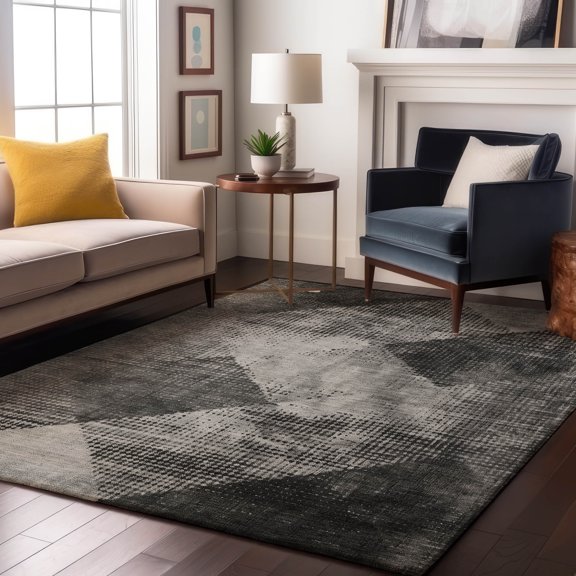 Addison Rugs Mayfield Premium Machine Washable Transitional Diamond Gray Rectangle Rug, 9' x 12'
