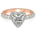 thumbnail image 3 of Heart Shape 5 Carat IGI Certified Lab Grown Diamond Ring | 14K Rose Gold | Vionna Round Halo Lab Diamond Engagement Ring | FG-VS1-VS2 Quality Friendly Diamonds, 3 of 5