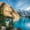 Glorious Moraine Lake, variant on Elephant Stock Lake Vermont Reflection Wall Art - Horizontal Multi Panel Canvas - Living Room Wall Decor - Nature Multi Panel - Blue And Orange Decor - 38" x 24"