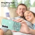 thumbnail image 2 of Phone Case for Samsung Galaxy S23 FE Case Clear Glitter Sparkle Pink Samsung S23 FE Case Silicone Transparent Shockproof Soft Cover Thin (Green), 2 of 7