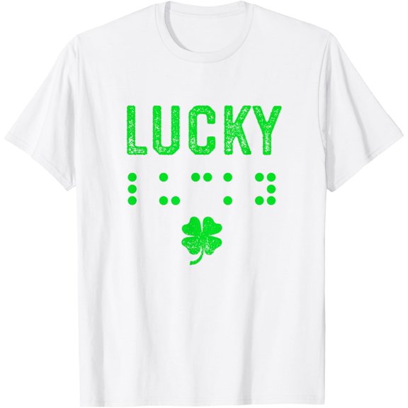 Exquisite and comfortable-Lucky Vintage St. Patrick's Day T-Shirt, Braille Blind Gifts T-Shirt