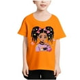 thumbnail image 2 of Frnrwgo Toddler Girls Short Sleeve T-shirts Short Sleeve Shirts for Girls Kids T-Shirts Tees Summer Tops Size 3T-12, Orange, 2 of 4