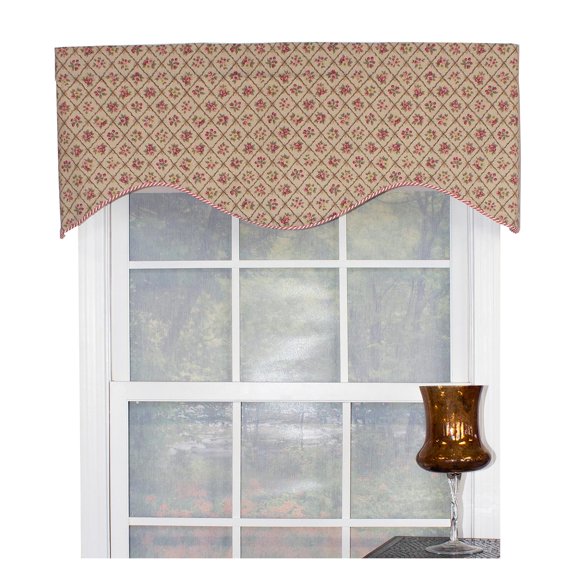 RLF Home Petite Corded Cornice 100% Cotton with Fully Lined 3" Rod Pocket Valnance for Windows 50" x 17" Harvest