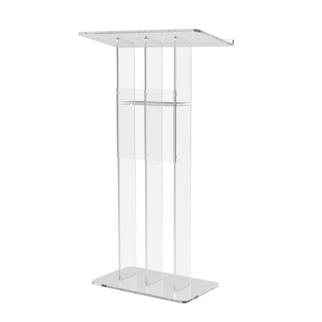 FixtureDisplays® Clear Podium Plexiglass Lecturn Transparent Church Pulpit Event Wedding Debate Speech School Trinity Style Easy Assebmly Required 15411