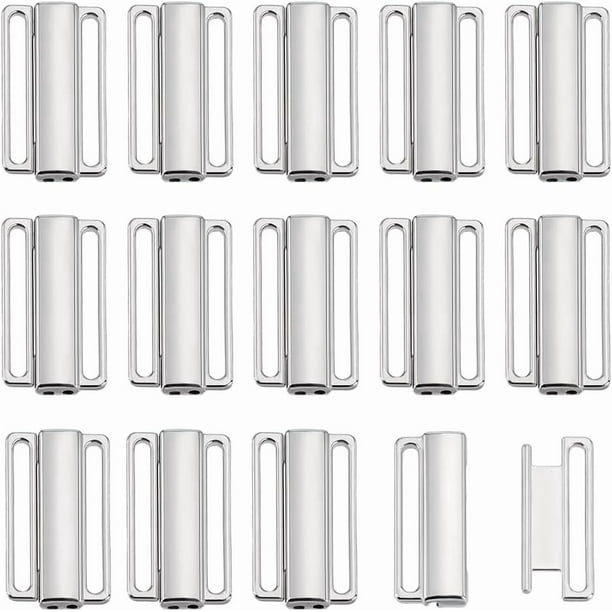 15 broches de bikini de 1,2 pulgadas con cierre frontal, ganchos para sujetador, broche para traje de baño, hebillas de cierre frontal para bikini