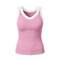 thumbnail image 5 of Women Tank Tops Round Neck Sleeveless Backless Summer Ribbed Fitted Cami Shirts, 5 of 6