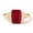 Rose Plated, variant on Emerald Cut Ruby & Princess Cut Diamond Engagement Ring, Red Ruby Ring, July Birthstone Ring, Anniversary Gift Chunky Stackable Ring, Handmade Jewelry