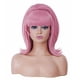 thumbnail image 2 of Peluca Rugelyss, vintage, corta ondulada, rosa con flequillo retro, 2 of 9