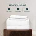 thumbnail image 4 of 300 Thread Count 100% Egyptian Cotton 4-Piece Bed Sheet Set (1 Flat, 1 Fitted Sheet, 2 Pillow Covers) 15 Inches Deep Pocket Size Twin Color White Solid, 4 of 6