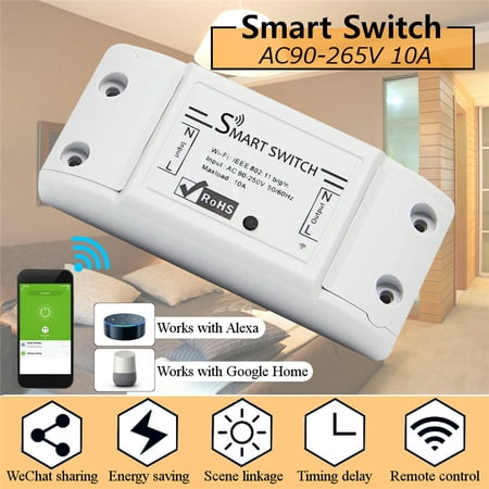 Smart WiFi Switch Alexa Switches Wireless Remote Control Electrical for Household Appliances, Timing Function, Voice Control, Work with Alexa IFTTT Google Home App Control (Best Bus Timings App)
