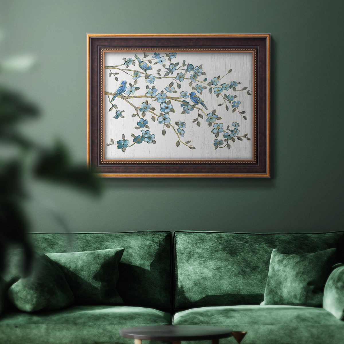 Blooming Bluebirds Premium Framed Canvas- Ready to Hang