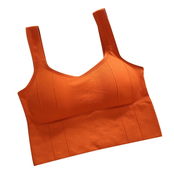 Penkiiy Sports Bras for Women Women's Sports Underwear Women's Fitness High Strength Shock Absorbance Thin Zipper Running Breathable Outside Wear Yoga Vest Bra Orange Bras