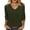 Army Green, variant on Women's Scalloped Trim V Neck 3/4 Sleeve Pullover Tops Solid Casual Loose Fit T Shirts Soft Blouses for Spring Summer Black