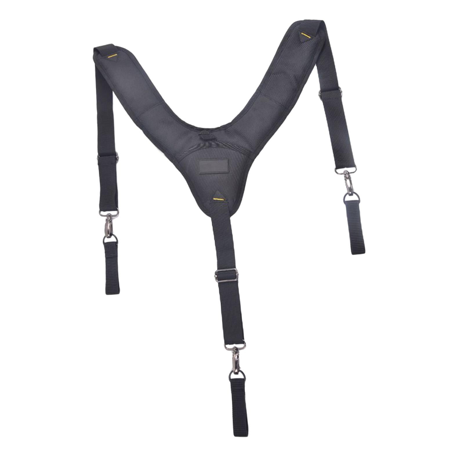 Yinanstore Work Suspenders Heavy Duty Black Adjustable Straps With 3 Pcs Suspender Loop Tool Belt Suspenders Padded Suspenders For Men Technicians E