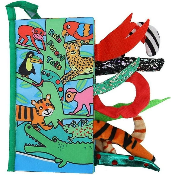 Soft Cloth Senses 3D Tail Ripstop Book Animal Tail Cloth Toys (Rainforest)