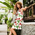 thumbnail image 2 of Naloa Strawberry Print Women's Summer Spring Casual Beach Sundress,Vacation Sleeveless Tank Crewneck Loose Dresses, 2 of 7