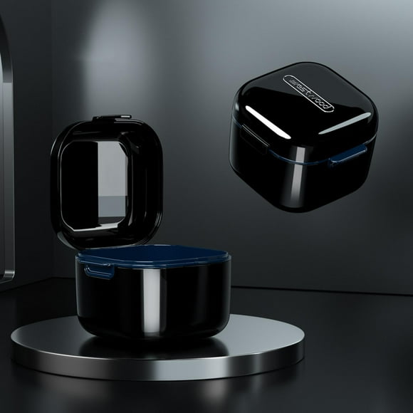 Estuche de dentadura postiza Colcomx con cesta de colador Negro