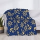 thumbnail image 3 of Fotbe Anchors and Nautical Manta de Franela con Estampado, Manta Ultrasuave para Cama, Sofá, Auto, Hipoalergénica y Antibolitas-60"x50", 3 of 6