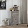 thumbnail image 3 of Farmhouse Style Gray Storage Cabinet with Anti-tipping Feature / Ideal for Living Room Organization, 3 of 6