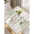 thumbnail image 5 of Easter Placemats Set of 4, Spring Pastoral Gnomes Bunny Eggs Green Lattice Placemats for Dining Table, Place Mats for Kitchen Tabletop, Waterproof Wipeable Dining Table Mats Set, 5 of 9