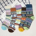 thumbnail image 4 of Loritta 5 Pairs Wool Socks for Women Warm Ethnic Thick Knit Thermal Crew Winter Warm Socks, 4 of 6